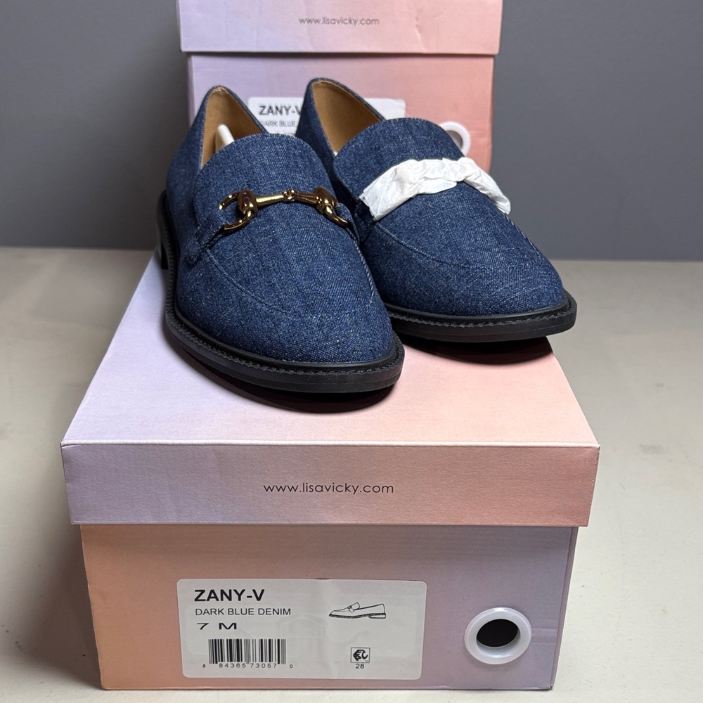 Dark Blue Denim Loafers